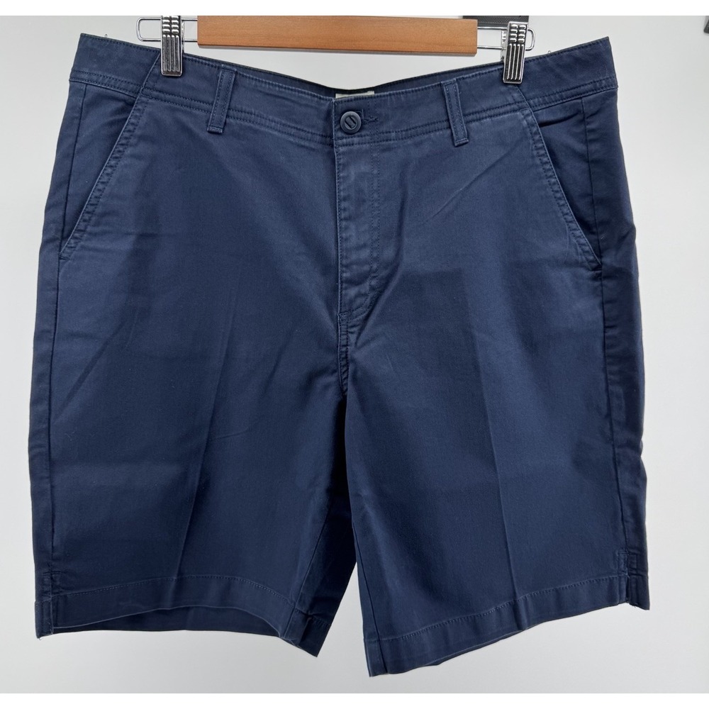 L.L. Bean Favorite Fit Shorts Womens 16 Blue Chino Casual Classic Stretch Summer
